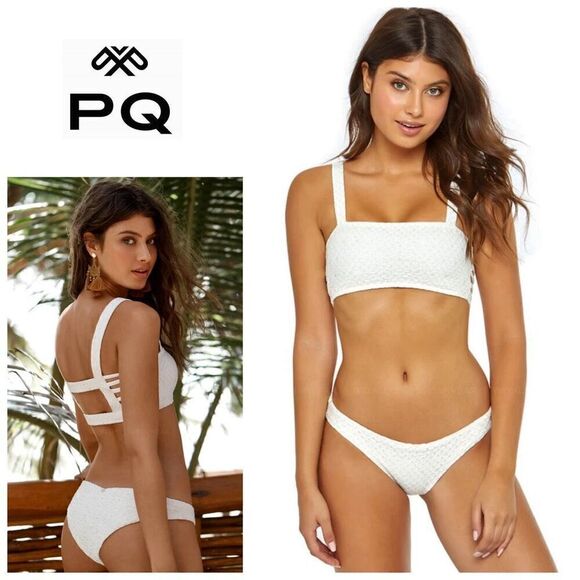New. Pilyq white bikini set. Medium. Retails $149 - Picture 1 of 14